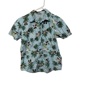 Disney Jr sz 10/12  Tropical Print Shirt 100% cotton Ptp 15 inches made in India